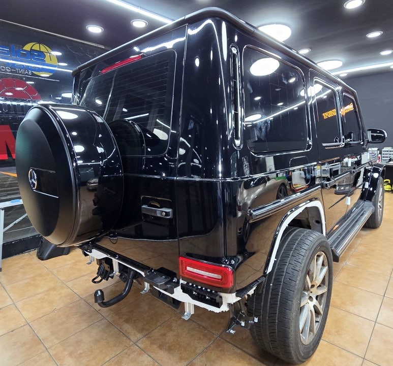 광주랩핑 벤츠G63amg 고광택 블랙 전체랩핑 시공 / 광주 북구 중흥동