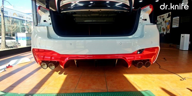 광주랩핑 BMW M5(F90) 레드 크롬 전체랩핑 닥터나이프