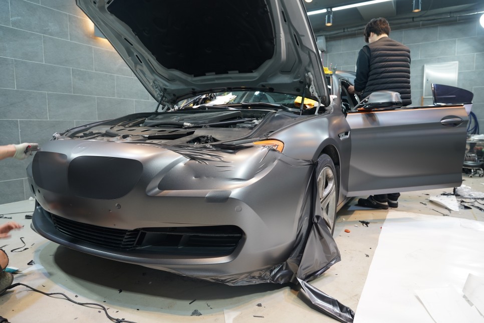 BMW 640D 전체랩핑 제거 후 사틴다크그레이 재시공(성남, 하남, 송파) / 하남, 광주, 송파