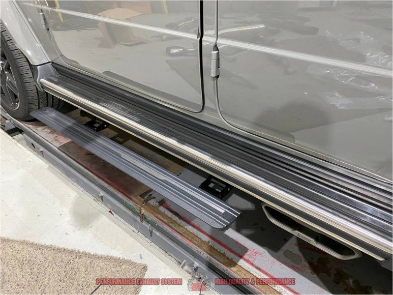 벤츠 G63AMG 아크라포빅 배기음 가변머플러 링크파이프 풀배기 & 전동 사이드 스텝 퍼포먼스 튜닝
