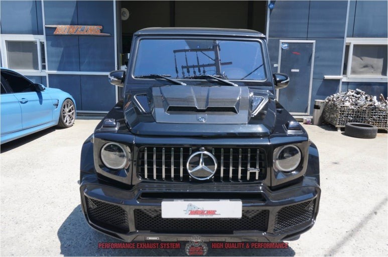 벤츠 G바겐 G63AMG 브라부스 카본 바디킷 본넷 후드 루프 서치 LED 트렁크 스포일러 드라이카본 파츠