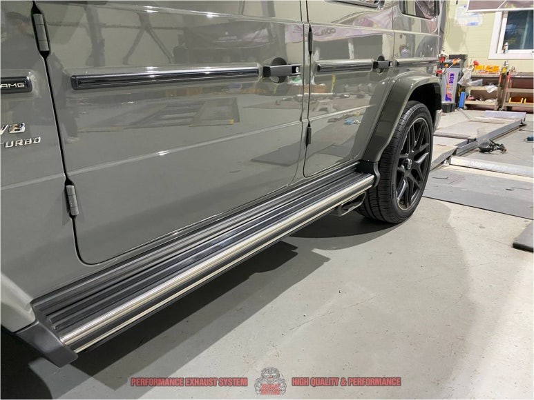 벤츠 G63AMG 아크라포빅 배기음 가변머플러 링크파이프 풀배기 & 전동 사이드 스텝 퍼포먼스 튜닝