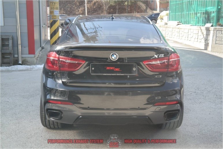 BMW F16 X6 40D M50D 블랙 사각팁 바디킷 파츠 컨버전 드레스업 머플러 배기튜닝