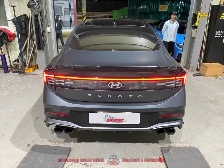 쏘나타 디엣지 1.6 2.5 N라인 개조 리어 디퓨저 변경 듀얼머플러 블랙팁 퍼포먼스 배기음 튜닝