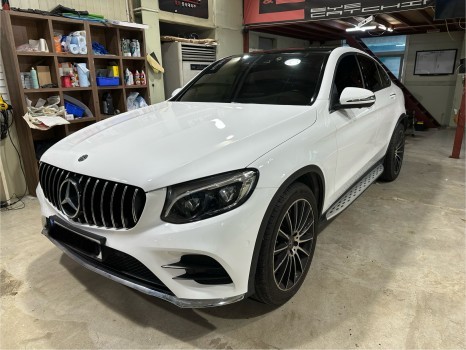 인천 벤츠랩핑_BENZ GLC, 비비드 유광화이트 고광택 랩핑 시공후기