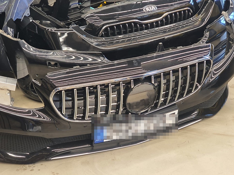 [덱스크루 울산남구점]벤츠 W213 E220d 바디킷튜닝 E43 AMG 프런트 범퍼 개조, GT 세로 그릴