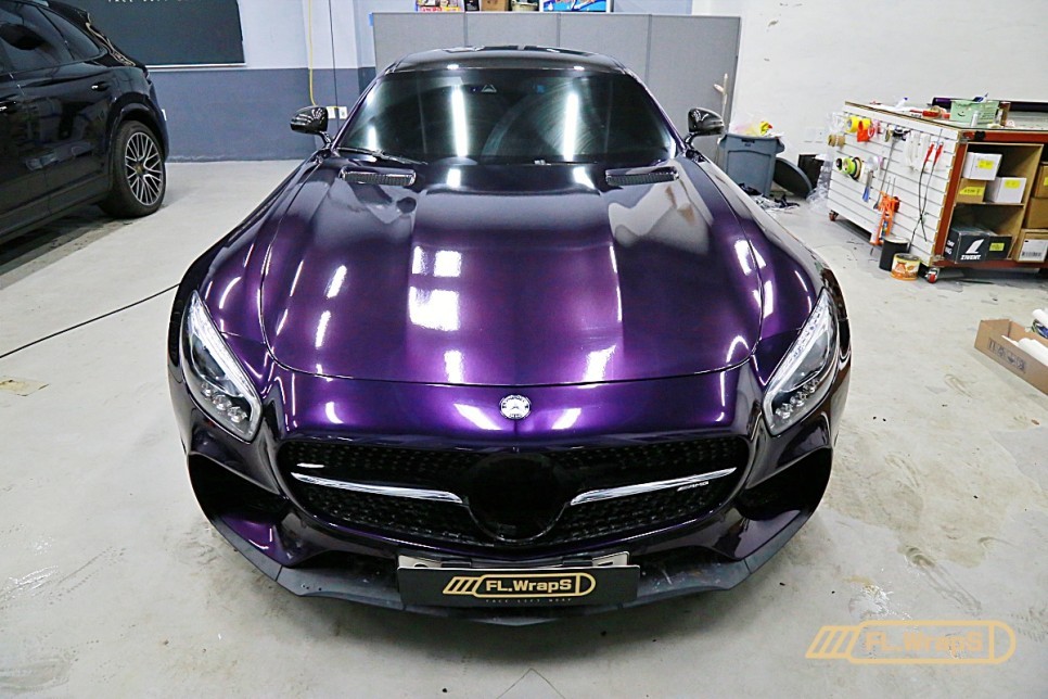 AMG GT 에디션1 사고수리 랩핑 재시공 / 에어버리 고광택 퍼플 - 플랩스(FL.WrapS)/ 하남랩핑, 미사, 남양주 랩핑, 사고수리대차