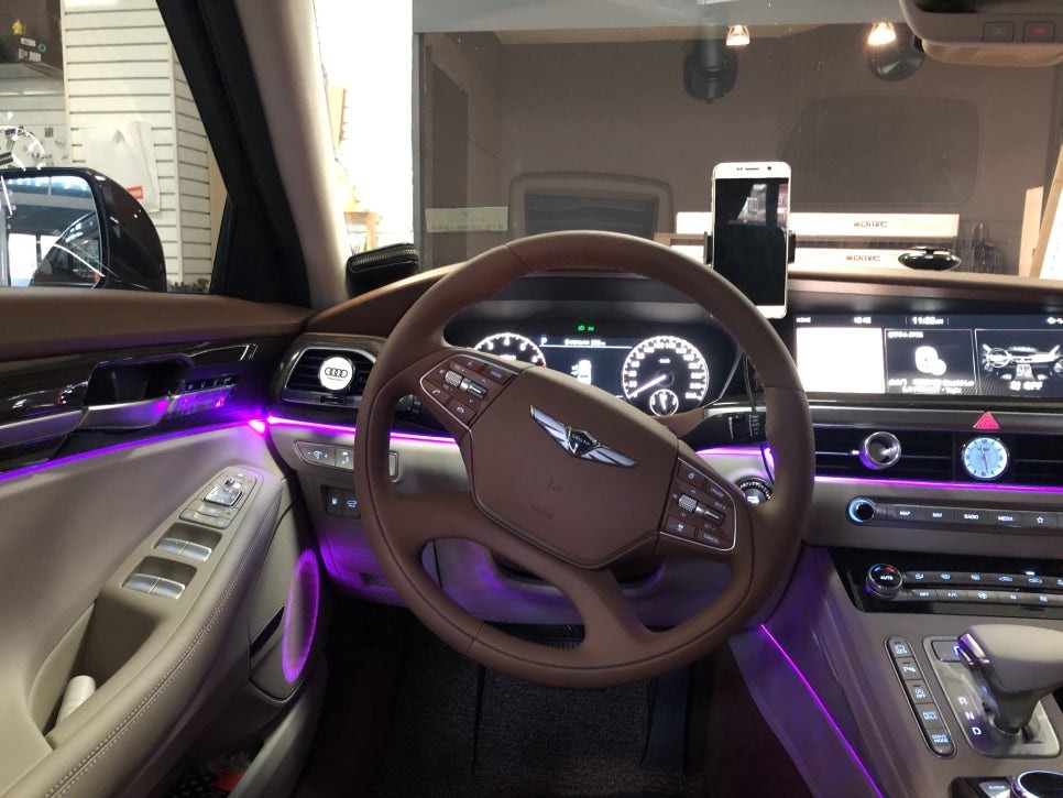 [ 제네시스 G90 ] 전주 RGB 엠비언트 라이트 무드등 스피커까지 어플을 통한 색상 변경