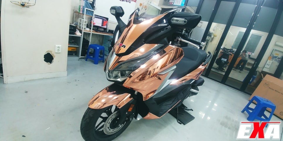 [EXA][대구랩핑전문] 혼다 포르자 전체랩핑 + 크롬랩핑 시공 / 바이크 전체랩핑 + 크롬랩핑 / 대구 달성군 화원읍