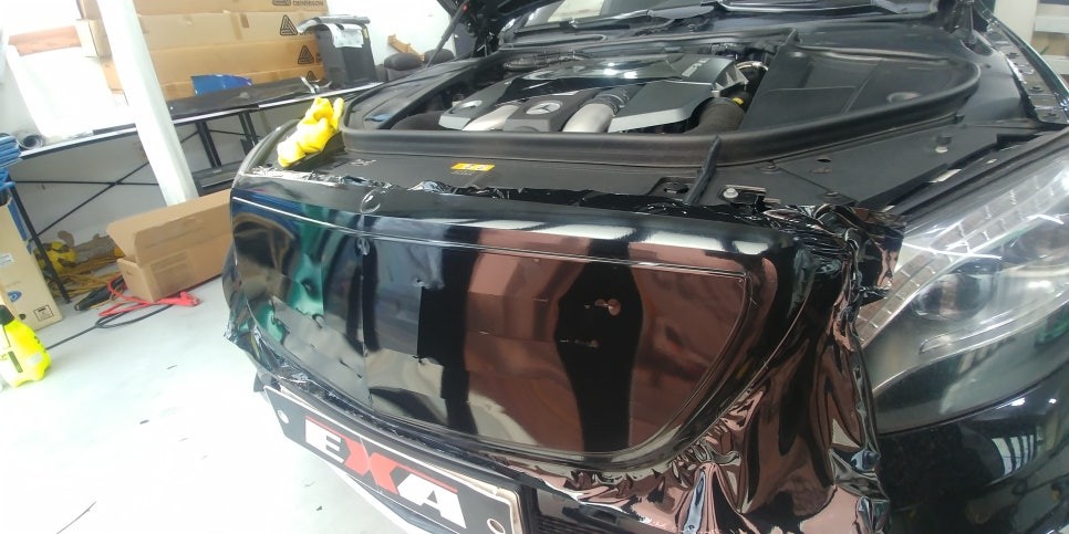[EXA][대구랩핑전문] 벤츠 S63AMG 부분랩핑 + 그릴랩핑 시공 대구랩핑 EXA