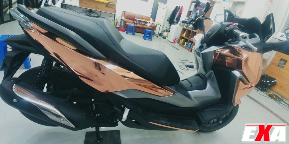 [EXA][대구랩핑전문] 혼다 포르자 전체랩핑 + 크롬랩핑 시공 / 바이크 전체랩핑 + 크롬랩핑 / 대구 달성군 화원읍