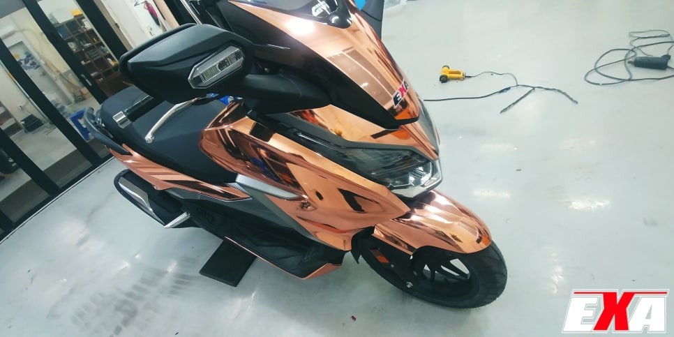 [EXA][대구랩핑전문] 혼다 포르자 전체랩핑 + 크롬랩핑 시공 / 바이크 전체랩핑 + 크롬랩핑 / 대구 달성군 화원읍