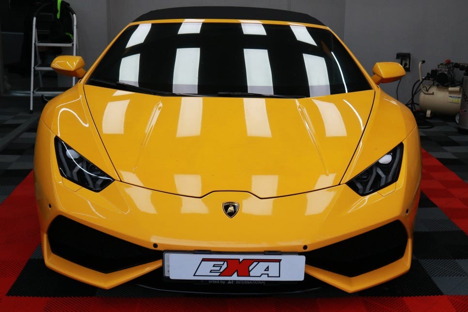 람보르기니 우라칸 에이버리 유광 다크옐로우 부분 래핑 보수 / 대구,구미