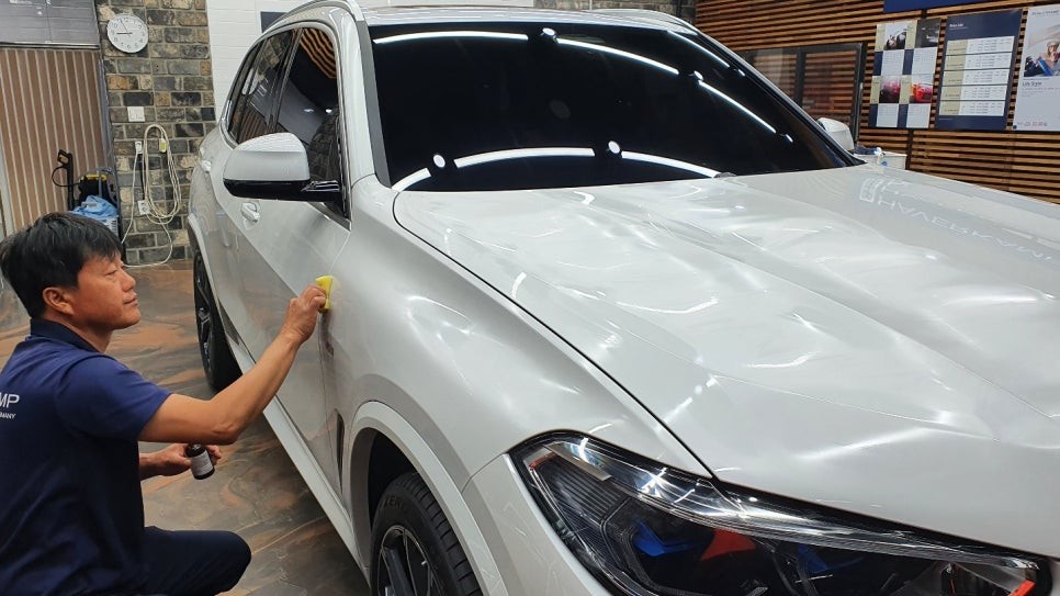 용인 자동차썬팅 BMW X5 신차검수부터 유막제거까지