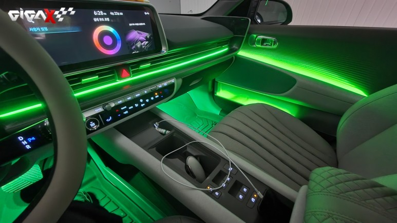 아이오닉6 비노출 엠비언트, 전기차답게 모던스러운 실내분위기 연출~ / 현대 / 아이오닉6 / 청주,대전,천안