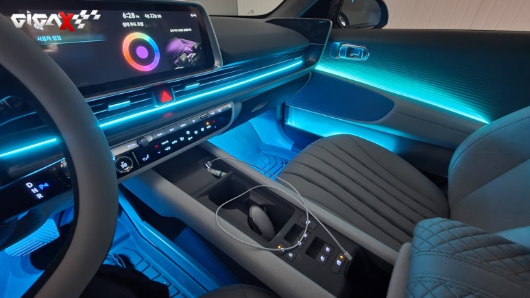 아이오닉6 비노출 엠비언트, 전기차답게 모던스러운 실내분위기 연출~ / 현대 / 아이오닉6 / 청주,대전,천안