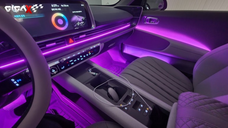 아이오닉6 비노출 엠비언트, 전기차답게 모던스러운 실내분위기 연출~ / 현대 / 아이오닉6 / 청주,대전,천안