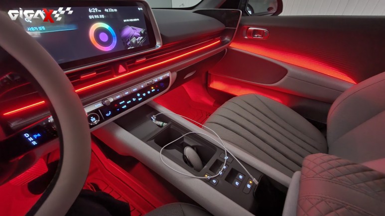 아이오닉6 비노출 엠비언트, 전기차답게 모던스러운 실내분위기 연출~ / 현대 / 아이오닉6 / 청주,대전,천안