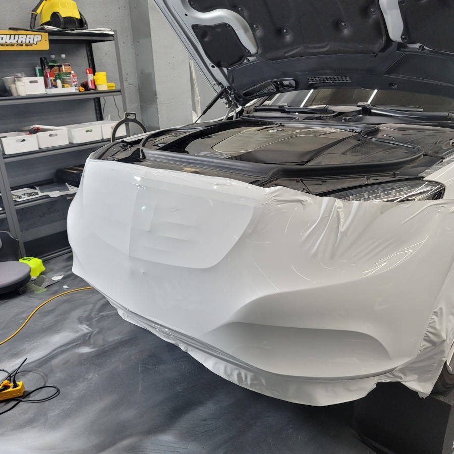 광주 상무지구 랩핑 벤츠 S350d 유광 화이트 전체랩핑 / 광주 서구 치평동