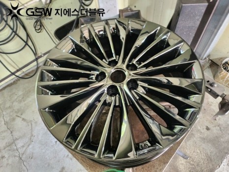 송파 휠도색 기아 K7 19인치휠 블랙 유광 크롬 휠도색 작업 후기 / 성남시 시흥동
