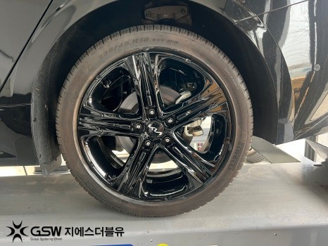 대구 기아 K5 DL3 18인치휠 블랙유광 휠도색 작업 후기 / 광주 서구 매월동