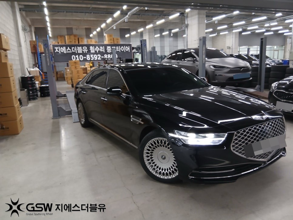 부산 제네시스 G90 휠복원, 이 정도 스크래치도 복원될까요? / 광주 서구 매월동