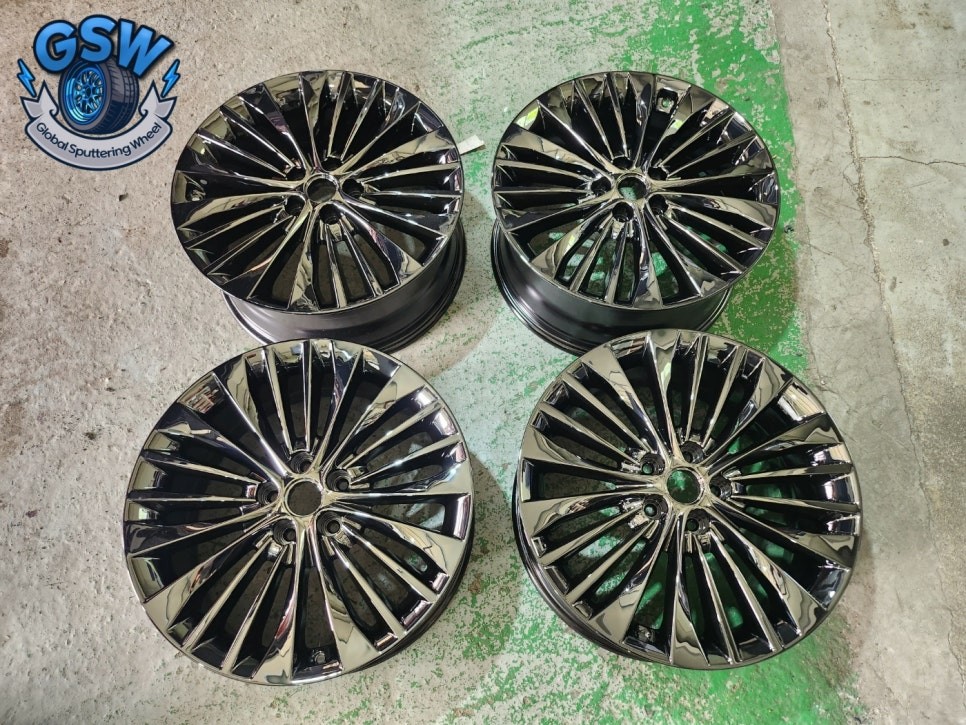 대전 K7 19인치 순정 휠 심한 긁힘으로 인한 블랙 크롬 도색 작업 후기 / 대전 유성구 복용동