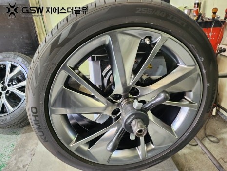 광교 휠수리 제네시스 GV70 21인치휠 상처로 인한 반광 스퍼터링 휠복원 작업 후기 / 대전 유성구 복용동