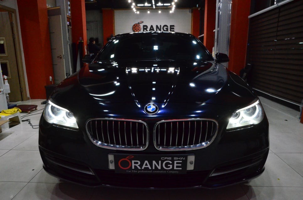 대전 카스킨+오렌지 카스킨+전체랩핑+BMW 520d x drive+gloss midnight blue+글로스 미드나잇 블루 / 대전 유성구 원신흥동