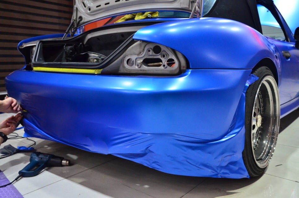 대전 카스킨+오렌지 카스킨+BMW Z3+3M-S347 사틴퍼펙트블루+전체랩핑(재시공) / 대전 유성구 원신흥동