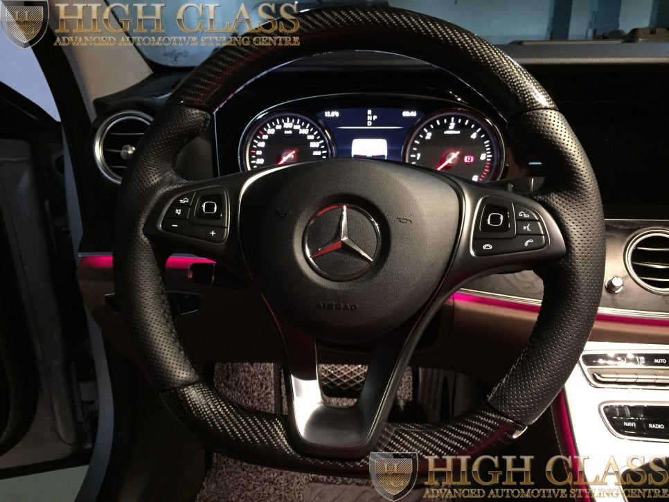 벤츠 리얼카본 D컷 핸들 E220 W213의 감성 튜닝 / 서울 강동, 송파, 하남, 광진구