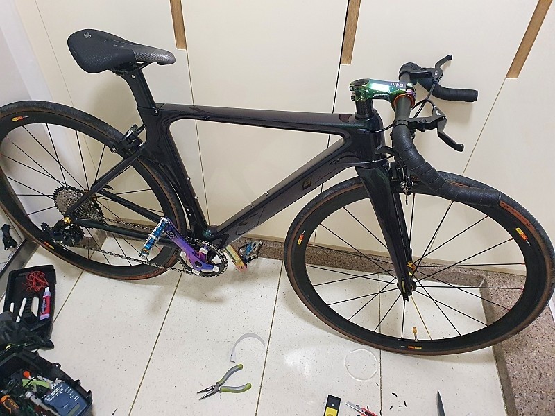 경기도 양주 하이브리드 로드 자전거 도색 (ps 레인보우펄 베르사체 st 커스텀) / 양주, 구리, 의정부