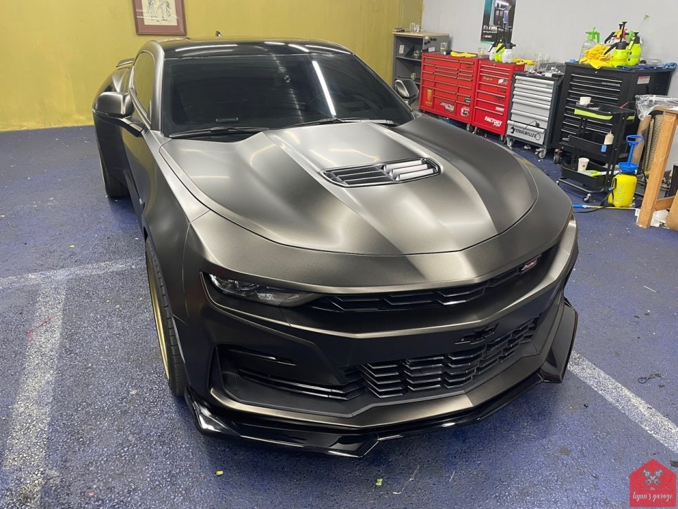 부산랩핑 전문점 현스게러지 쉐보레 카마로 SS 사틴 골드 더스트 전체랩핑 시공 소개 / 부산 강서구 명지동