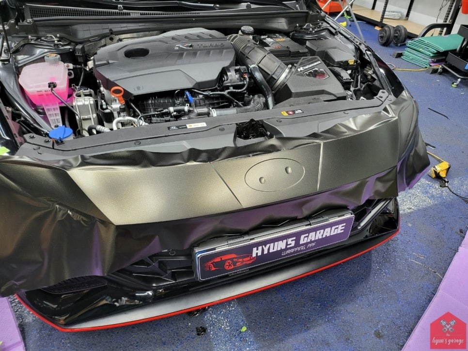 나 N이야!!! 부산 자동차랩핑 전문점 현스게러지 현대 아반떼 N 사틴 골드더스트 블랙 전체랩핑 시공 소개 / 부산 강서구 명지동