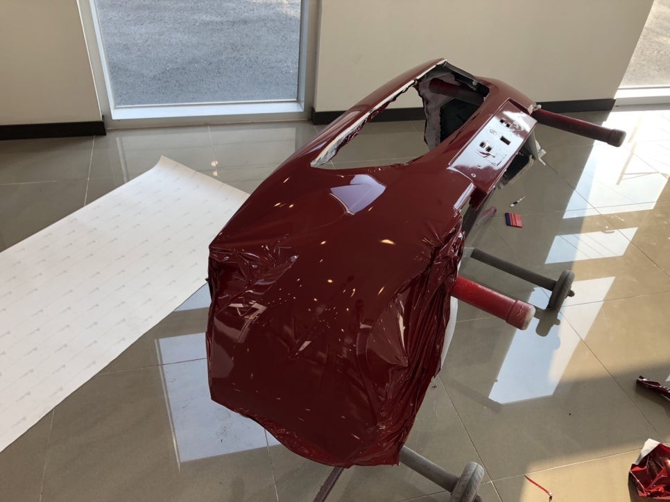 <부산랩핑,부산ppf>푸조 2008 에이버리 버건디 전체랩핑 / 부산 강서구 명지동