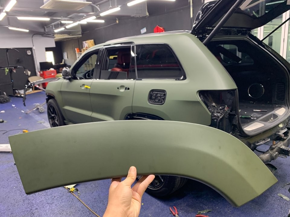 <부산랩핑,부산ppf,부산자동차랩핑>지프 그랜드체로키 트랙호크 무광 밀리터리그린 전체랩핑& 스모그, 엄청난 작업기! / 부산 강서구 명지동