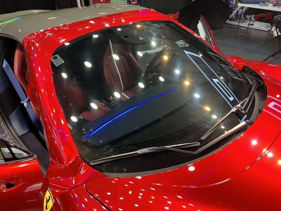 부산랩핑 전문샵 현스게러지 페라리 F8 스파이더 이노즈텍 뱀파이어 레드 전체랩핑 시공 소개 / 부산 강서구 명지동