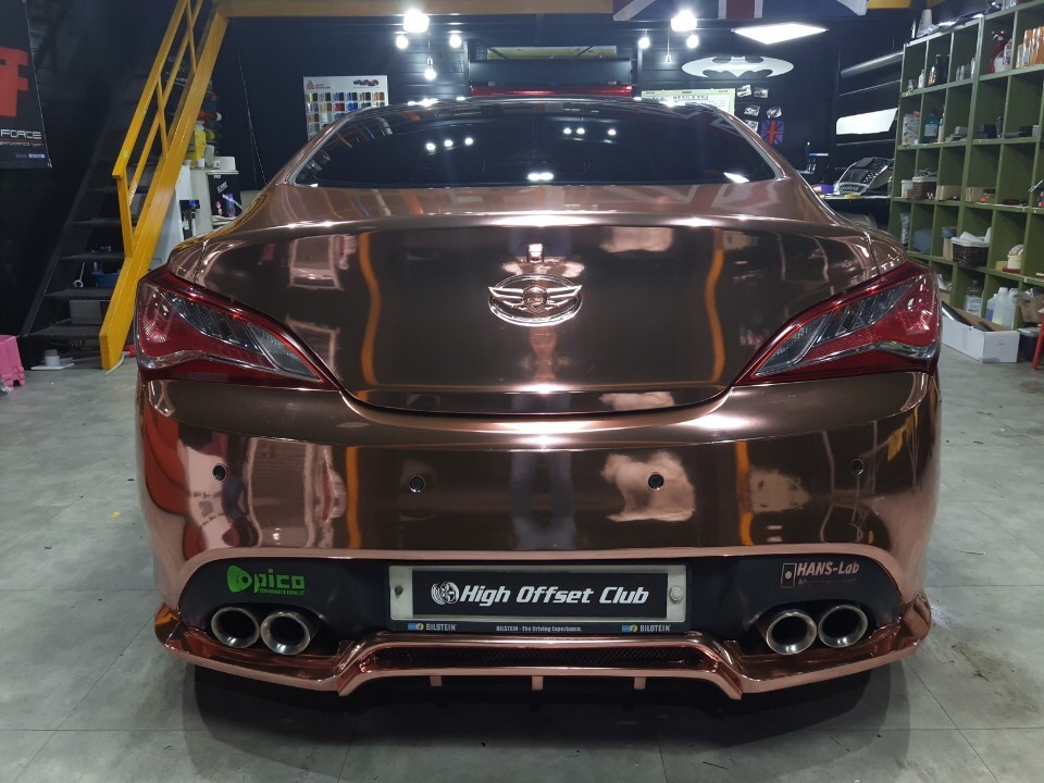 <부산랩핑,부산ppf>제네시스쿠페 로즈골드크롬 전체랩핑 / 부산 강서구 명지동