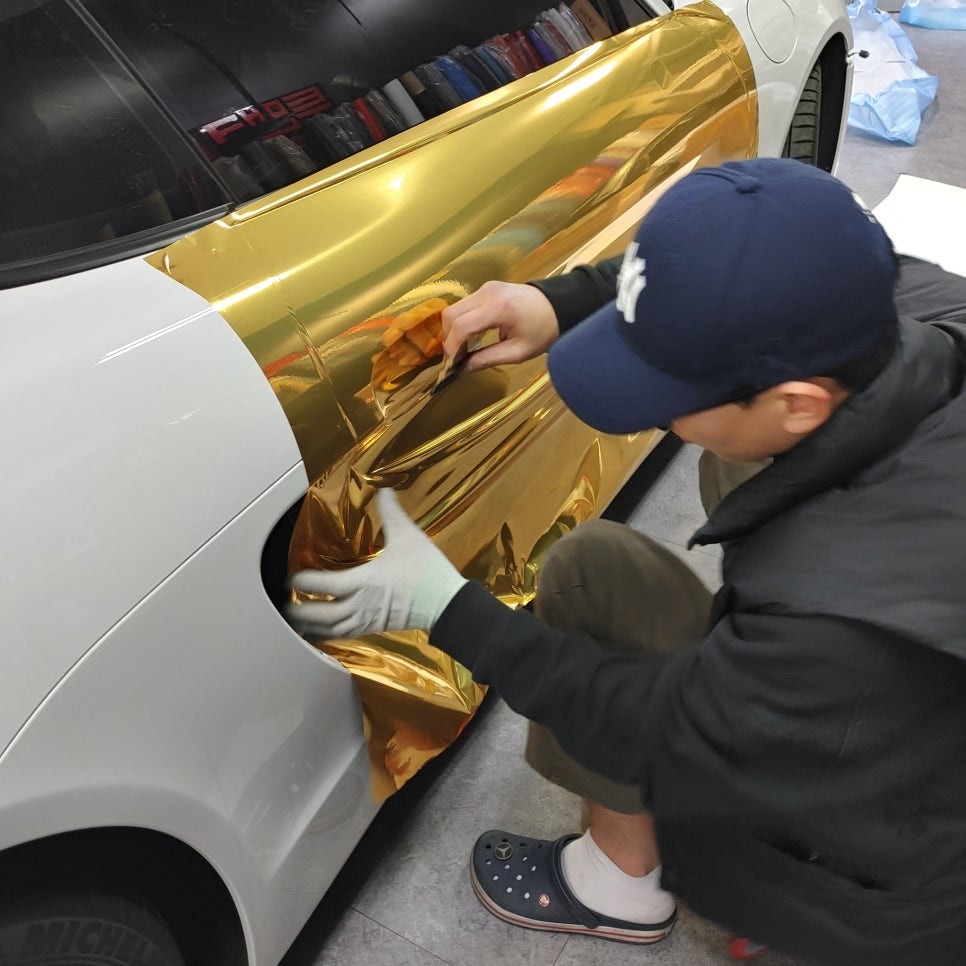 인천랩핑 포르쉐 카이맨 골드크롬 전체랩핑 / 카이맨 골드랩핑 / 포르쉐 랩핑전문점 / 청라랩핑