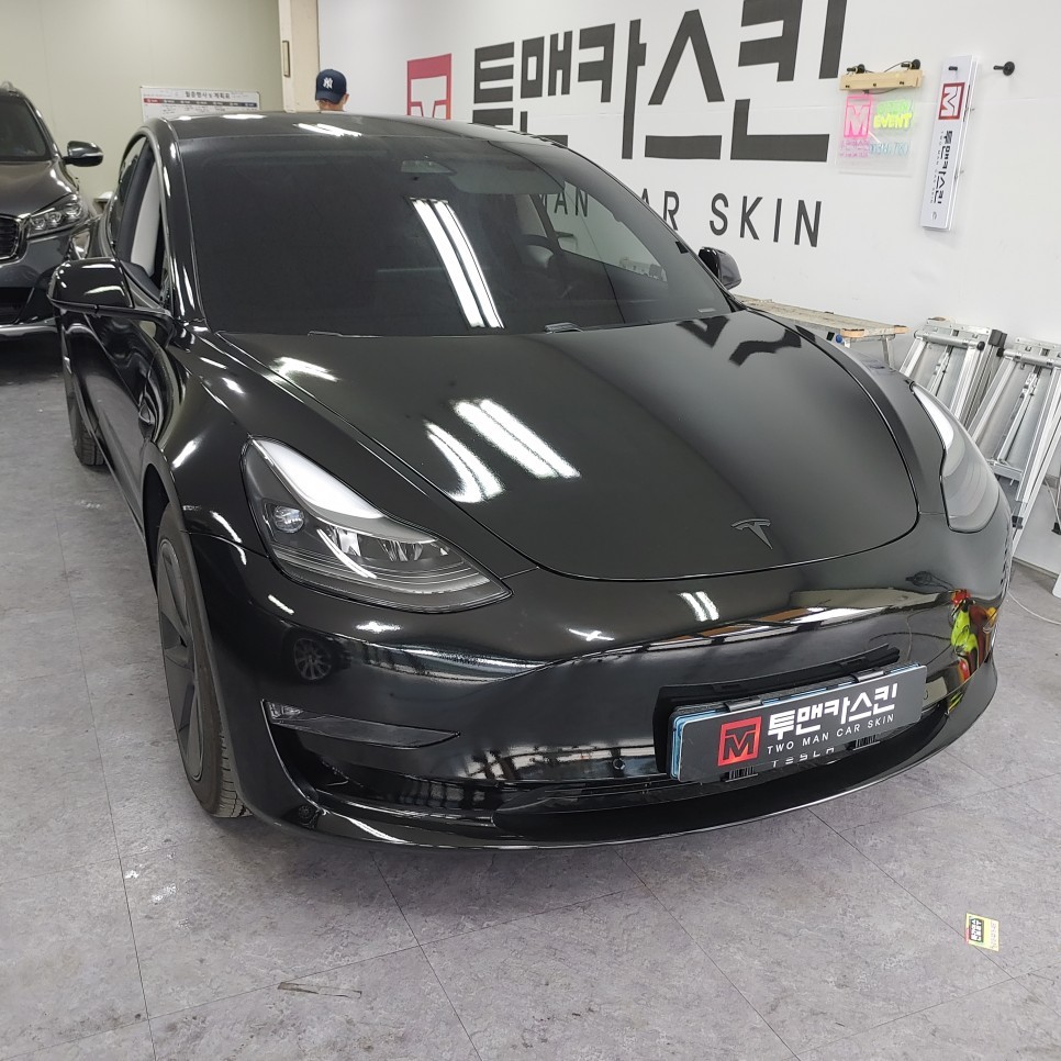 [투맨카스킨] 테슬라 모델3 전체랩핑 / 3m2080 유광블랙 / 모델3 솔리드블랙 / 순정과흡사한랩핑 / 인천랩핑 / 청라랩핑 / 인천 서구, 부평, 부천