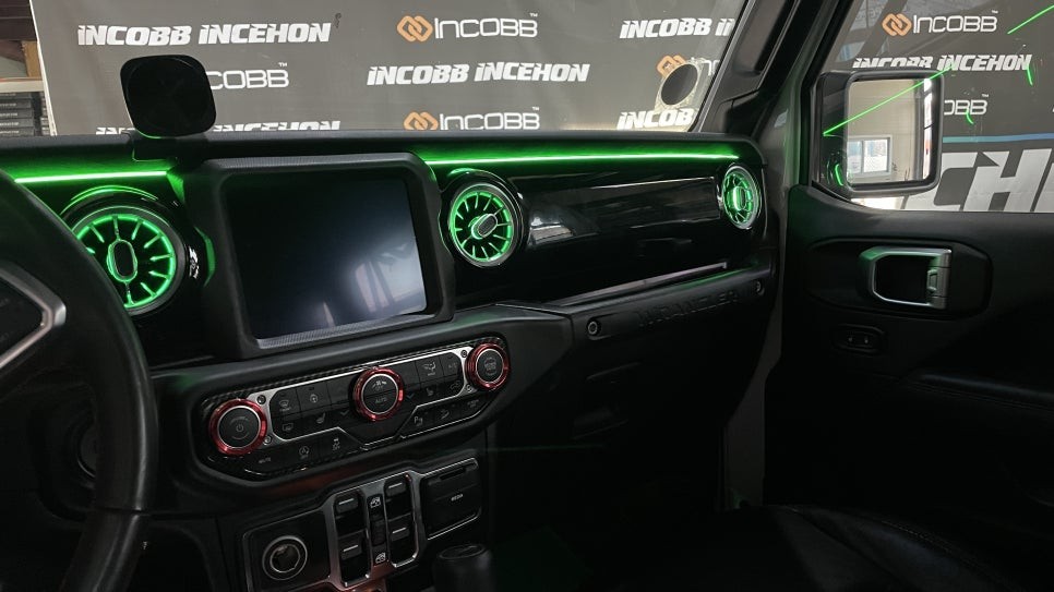 지프 랭글러 엠비언트라이트 시공 후기 원형 송풍구가 포인트! / 김포 고촌읍