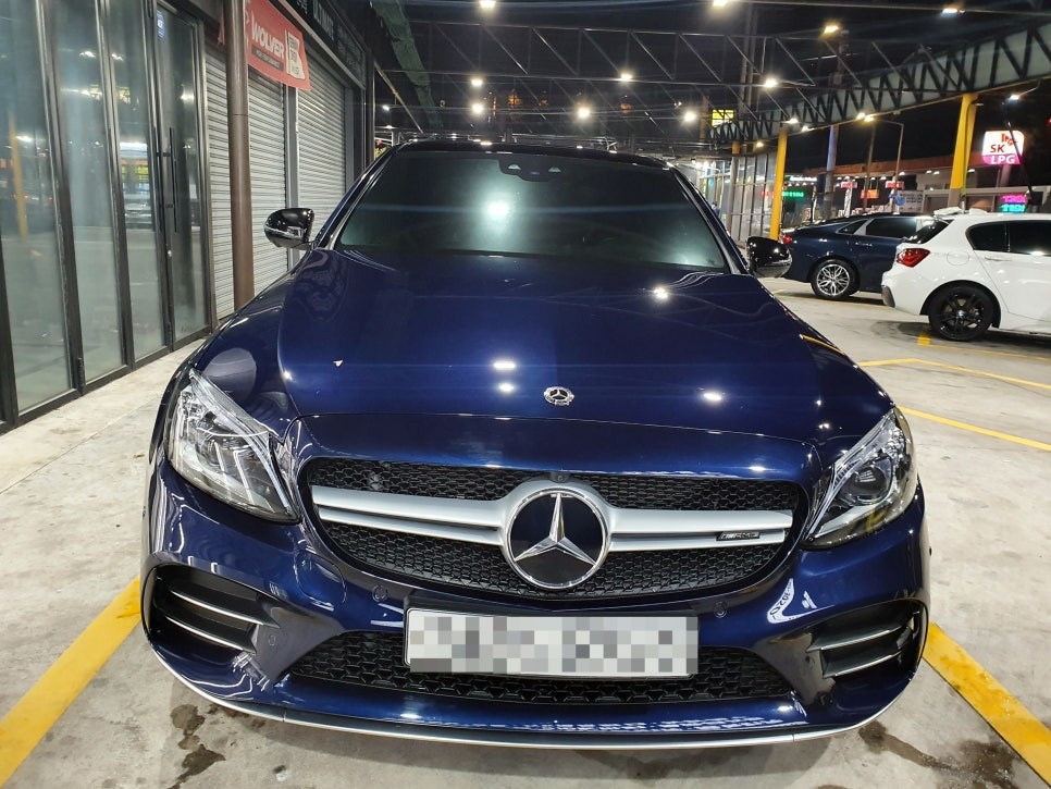 벤츠 W205 C43 AMG 보닛 , 생활보호 PPF 테일램프 스모그필름 시공