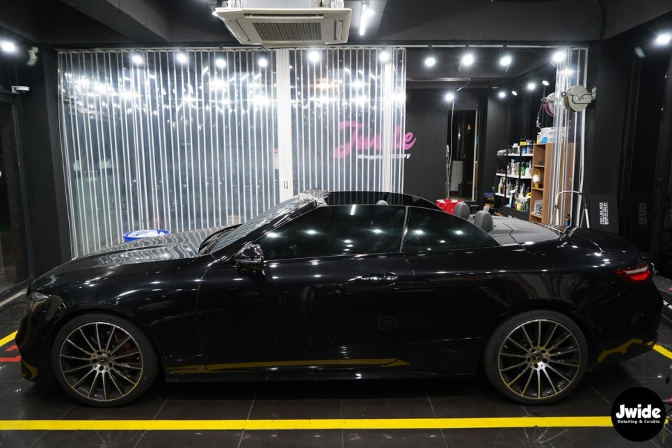 수원 자동차랩핑샵 벤츠E450 카브리올레 크롬랩핑 시공