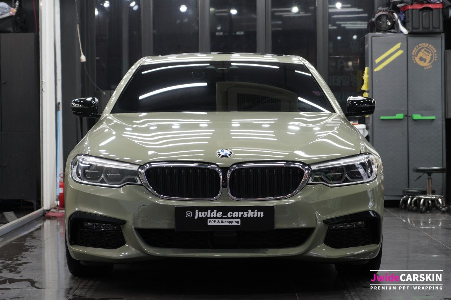 수원자동차랩핑 BMW520d 타이니봇 카키그린 전체랩핑 / 수원,광교,동탄