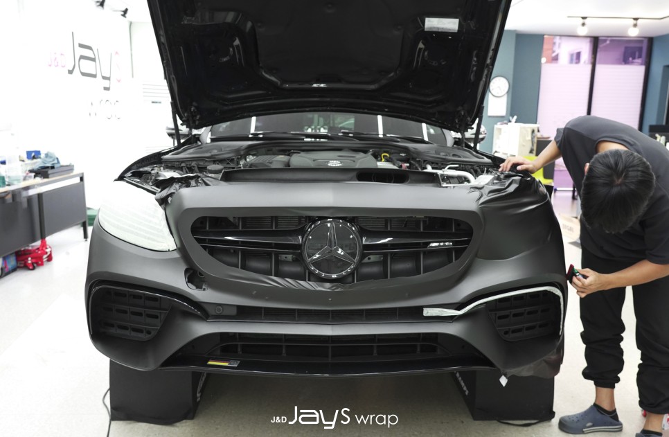 강남랩핑[제이스랩]:: 벤츠 E63 AMG 무광 다크그레이 전체랩핑/ LB필름 / 강남, 서초, 선릉