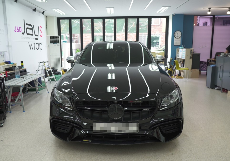 강남랩핑[제이스랩]:: 벤츠 E63 AMG 무광 다크그레이 전체랩핑/ LB필름 / 강남, 서초, 선릉