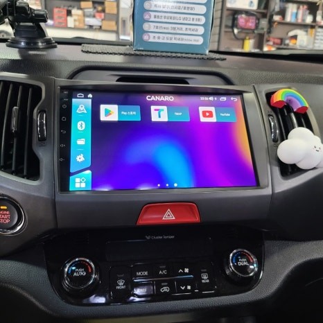 뉴 스포티지R 카나로 안드로이드 올인원 내비게이션 일체형 매립 후기