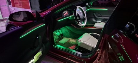 부산 테슬라 모델S 실내 비노출 엠비언트 시공 / 부산, 김해