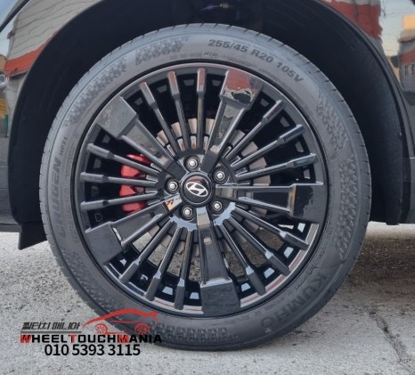 휠터치매니아 [ 싼타페 20인치 블랙유광 분체도장후기 ] 휠용접 휠수리 휠복원 휠도색 전문 업체 / 포천시 가산면