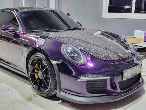 포르쉐 911 GT3 RS 보기힘든 고성능 스포츠카! 제이엔제이 자사 고광도필름 미드나잇퍼플 전체랩핑시공! 퍼플크롬 포인트랩핑까지! 수도권 경기도 파주 운정 수입자동차랩핑 / 고양시 성석동